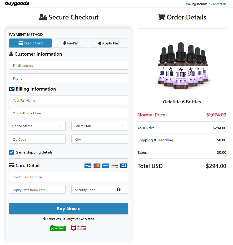 Gelatide order form